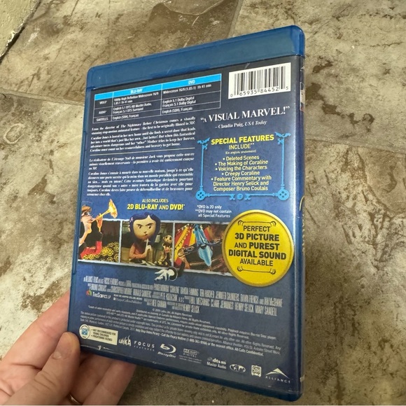 Coraline Movie 3D Blue Ray DVD Animation Tim Burton Film Collectable Movie Kids - Picture 4 of 12